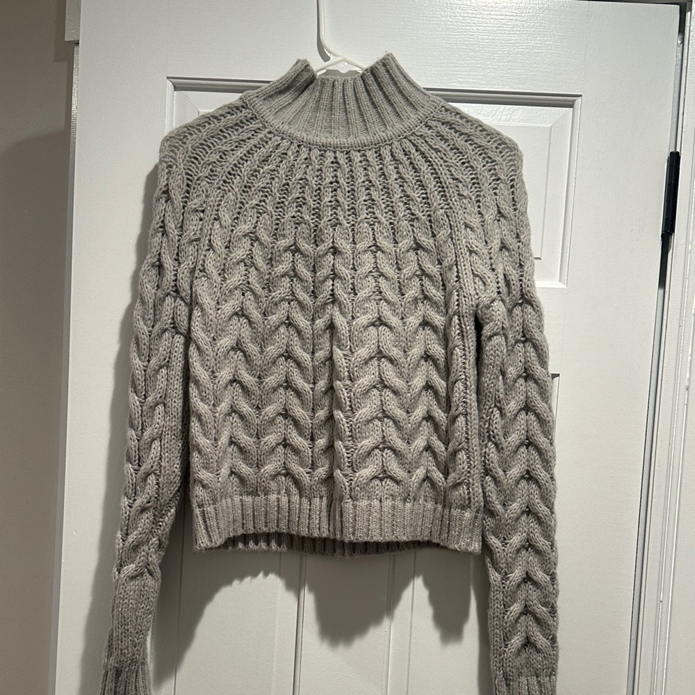 Gray Cable Knit Sweater